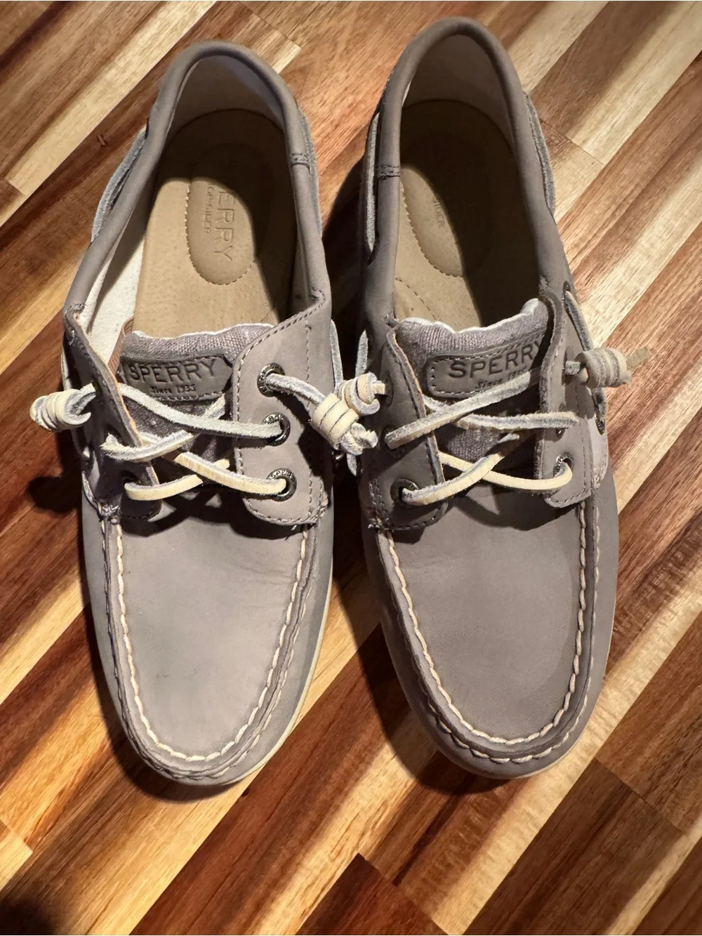 Sperry Women's Boat Shoes in Light Gray Suede